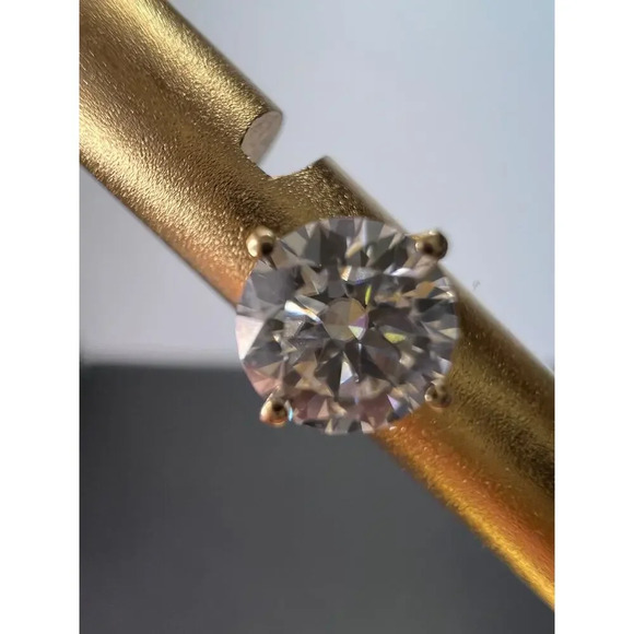 10k yellow gold .40 ctw moissanite stud earrings - Picture 7 of 12